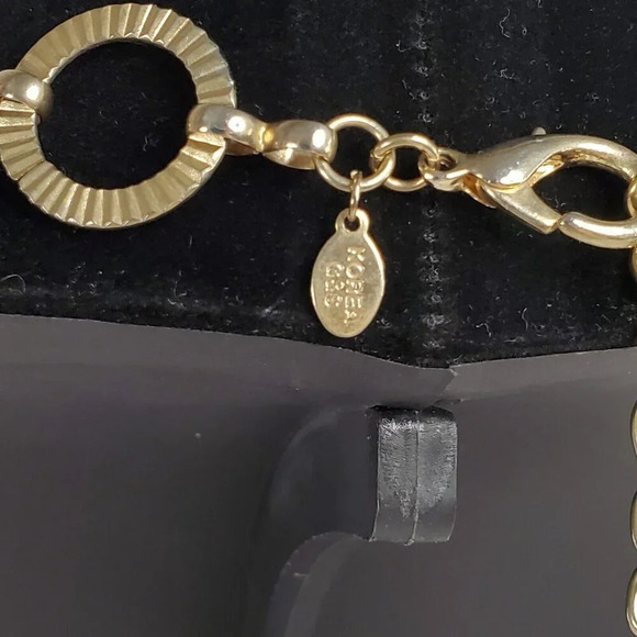 Vintage Korea G&S Gold Tone Statement Necklace Adjustable 27  To 42 inch Length - Picture 10 of 10